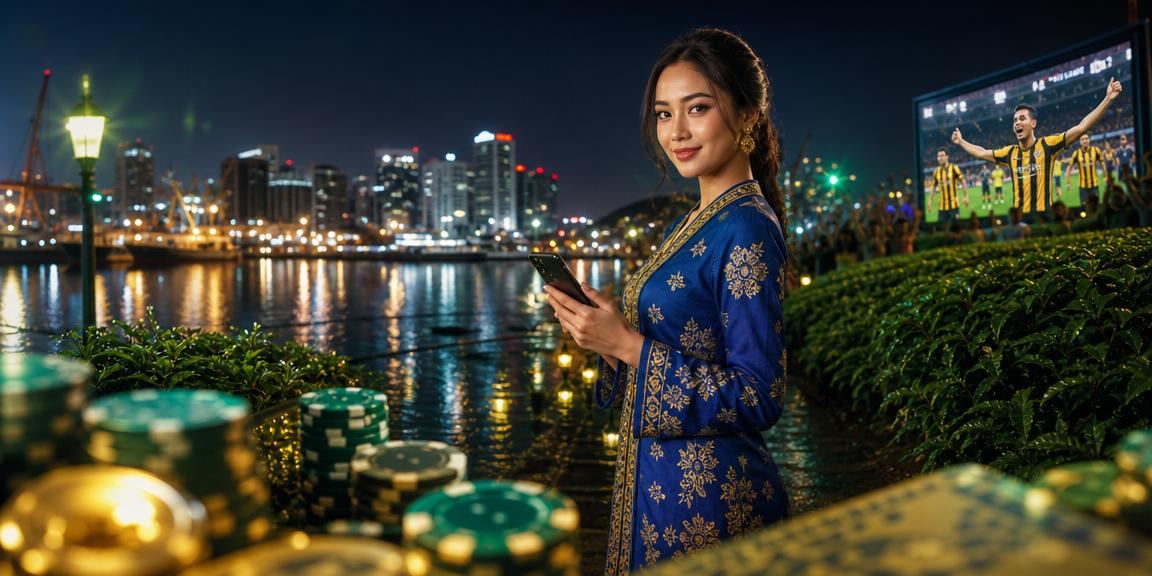 Pengguna Malaysia dalam pakaian tradisional menggunakan aplikasi alpha666 untuk tuntut bonus